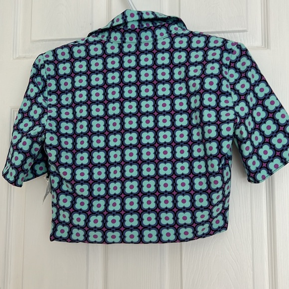 Cropped floral pattern collared shirt - Picture 4 of 4